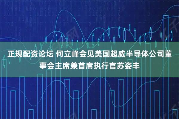 正规配资论坛 何立峰会见美国超威半导体公司董事会主席兼首席执行官苏姿丰